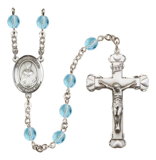 Silver-Plated 6mm Saint Winifred of Wales  Engraved Catholic Rosaries
