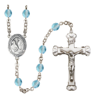 Silver-Plated 6mm Saint Mary Magdalene of Canossa  Engraved Catholic Rosaries