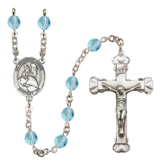 Silver-Plated 6mm Guardian Angel Protector  Engraved Catholic Rosaries