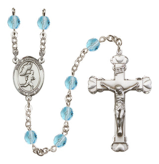 Silver-Plated 6mm Saint Christopher/Track&Field-Men Rosary