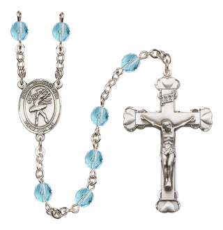 Silver-Plated 6mm Saint Christopher/Dance Rosary