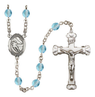 Silver-Plated 6mm Saint Sebastian / Hockey Rosary