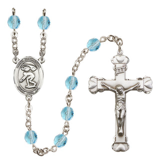 Silver-Plated 6mm Saint Sebastian/Swimming Rosary