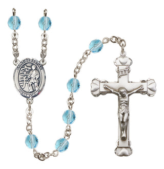 Silver-Plated 6mm Saint Sebastian/Karate Rosary
