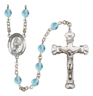Silver-Plated 6mm Guardian Angel/Softball Rosary