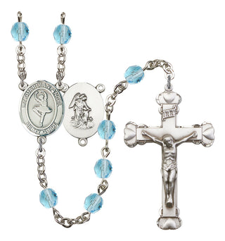 Guardian Angel and Dance Rosary with Aqua Beads