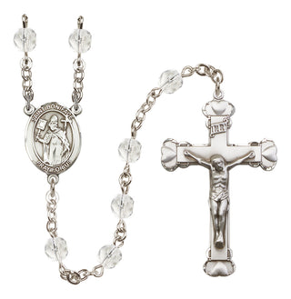 Silver-Plated 6mm Saint Boniface  Engraved Catholic Rosaries