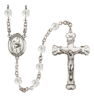 Silver Plated 6mm Fire Polished Saint Bernadette Rosary in Crystal