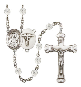 Saint Camillus of Lellis and Nurse Rosary with Crystal Beads