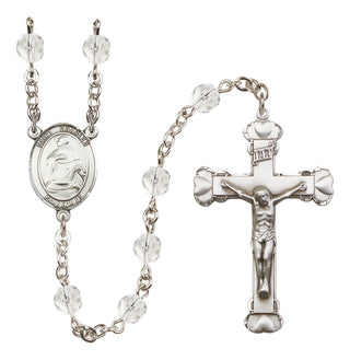 Silver-Plated 6mm Saint Charles Borromeo  Engraved Catholic Rosaries