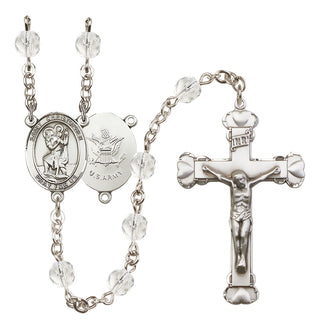 Silver-Plated 6mm Saint Christopher / Army Rosary