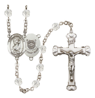 Silver-Plated 6mm Saint Christopher / Coast Guard Rosary