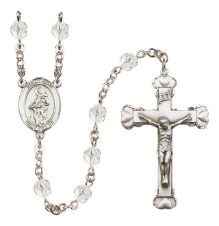 Silver-Plated 6mm Saint Jane of Valois  Engraved Catholic Rosaries
