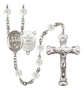 Saint George and Army Rosary with Crystal Beads