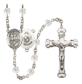 Silver-Plated 6mm Saint George / Marines Rosary