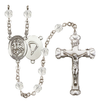 Silver-Plated 6mm Saint George / Paratrooper Rosary