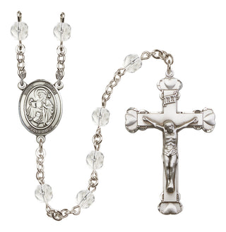 Silver Plated 6mm Fire Polished Saint James the Greater Rosary in Crystal
