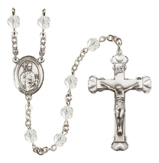 Silver-Plated 6mm Saint Kilian  Engraved Catholic Rosaries