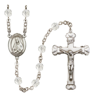 Silver-Plated 6mm Saint Martha  Engraved Catholic Rosaries