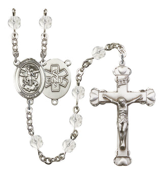 Saint Michael and EMT Rosary with Crystal Beads