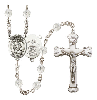 Silver-Plated 6mm Saint Michael / Air Force Rosary
