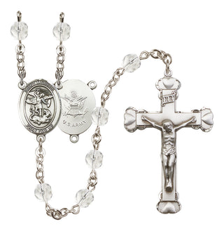 Silver-Plated 6mm Saint Michael / Army Rosary
