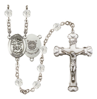 Silver-Plated 6mm Saint Michael / Coast Guard Rosary
