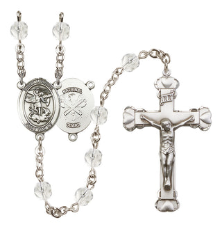 Silver-Plated 6mm Saint Michael / Nat'l Guard Rosary