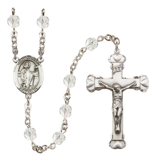 Silver-Plated 6mm Saint Richard  Engraved Catholic Rosaries