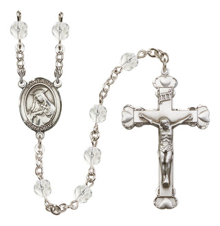 Silver-Plated 6mm Saint Rose of Lima  Engraved Catholic Rosaries