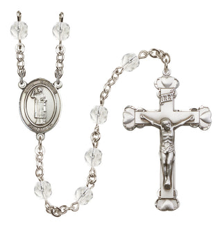Silver-Plated 6mm Saint Stephen the Martyr  Engraved Catholic Rosaries