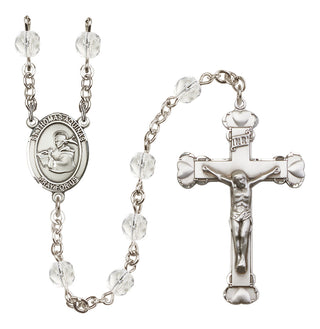 Silver-Plated 6mm Saint Thomas Aquinas  Engraved Catholic Rosaries