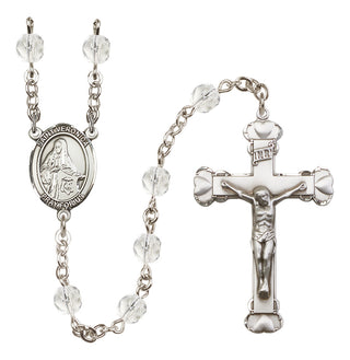 Silver Plated 6mm Fire Polished Saint Veronica Rosary in Crystal