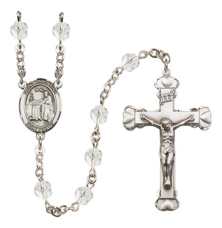 Silver-Plated 6mm Saint Valentine of Rome  Engraved Catholic Rosaries