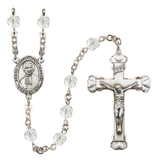 Silver-Plated 6mm Saint Marcellin Champagnat  Engraved Catholic Rosaries