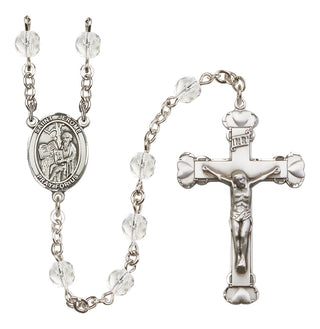 Silver-Plated 6mm Saint Jerome  Engraved Catholic Rosaries