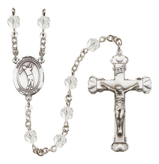 Silver-Plated 6mm Saint Sebastian/Golf Rosary