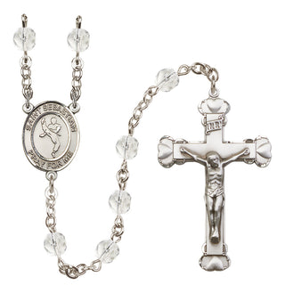 Silver-Plated 6mm Saint Sebastian/Martial Arts Rosary