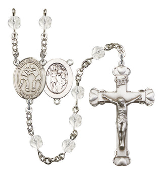 Saint Sebastian and Wrestling Rosary with Crystal Beads