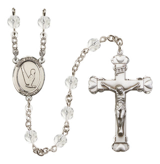 Silver-Plated 6mm Saint Sebastian/Gymnastics Rosary