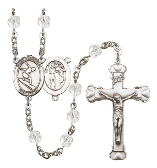 Saint Sebastian and Surfing Rosary with Crystal Beads