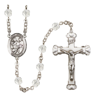 Silver-Plated 6mm Saint Cecilia / Marching Band Rosary