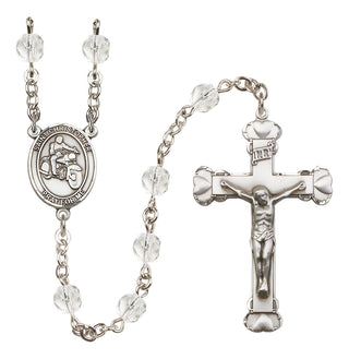 Silver-Plated 6mm Saint Christopher/Motorcycle Rosary