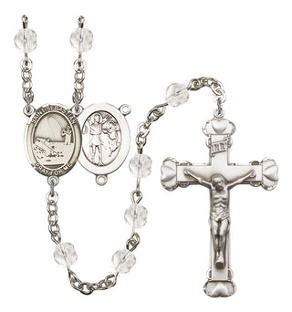 Saint Sebastian and Fishing Rosary with Crystal Beads