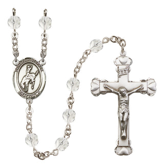 Silver-Plated 6mm Saint Christopher / Rodeo Rosary