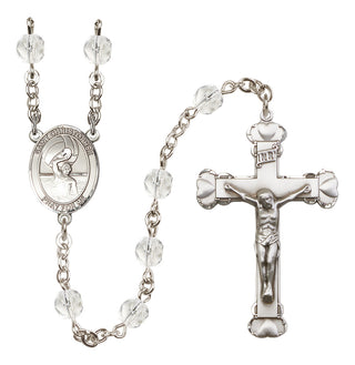 Silver-Plated 6mm Saint Christopher/Water Polo Men Rosary