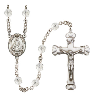 Silver-Plated 6mm Infant of Prague  Engraved Catholic Rosaries