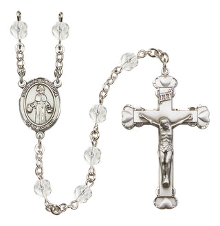 Silver-Plated 6mm Saint Nino de Atocha  Engraved Catholic Rosaries