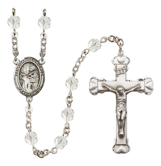 Silver-Plated 6mm San Juan de la Cruz  Engraved Catholic Rosaries
