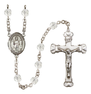 Silver Plated 6mm Fire Polished Our Lady of Knock Rosary in Crystal